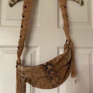 Free People Printed Suede Crossbody Bag